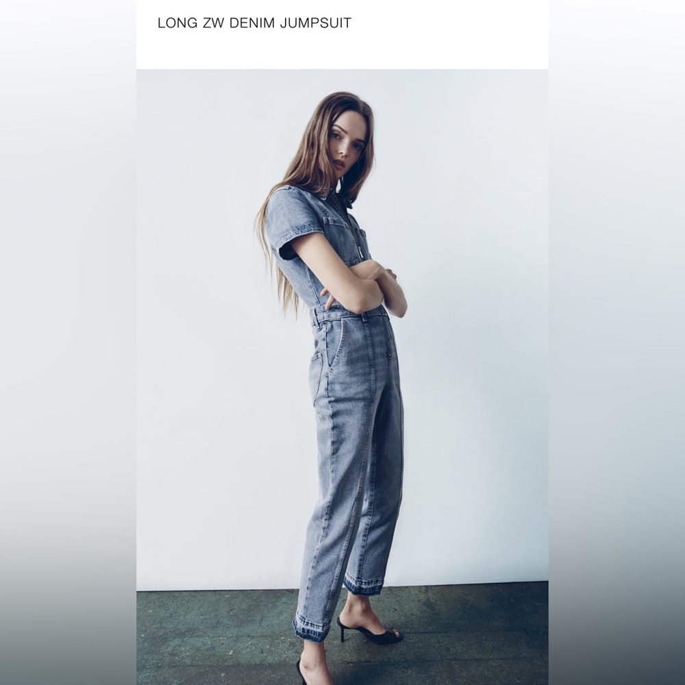 Zara denim jumpsuit. Size medium. New with tags.